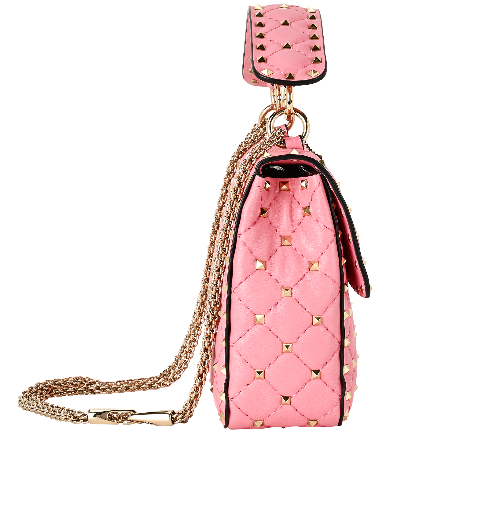 Medium Rockstud Spike, &pound;895, Handbags, Pink, Leather, Side view